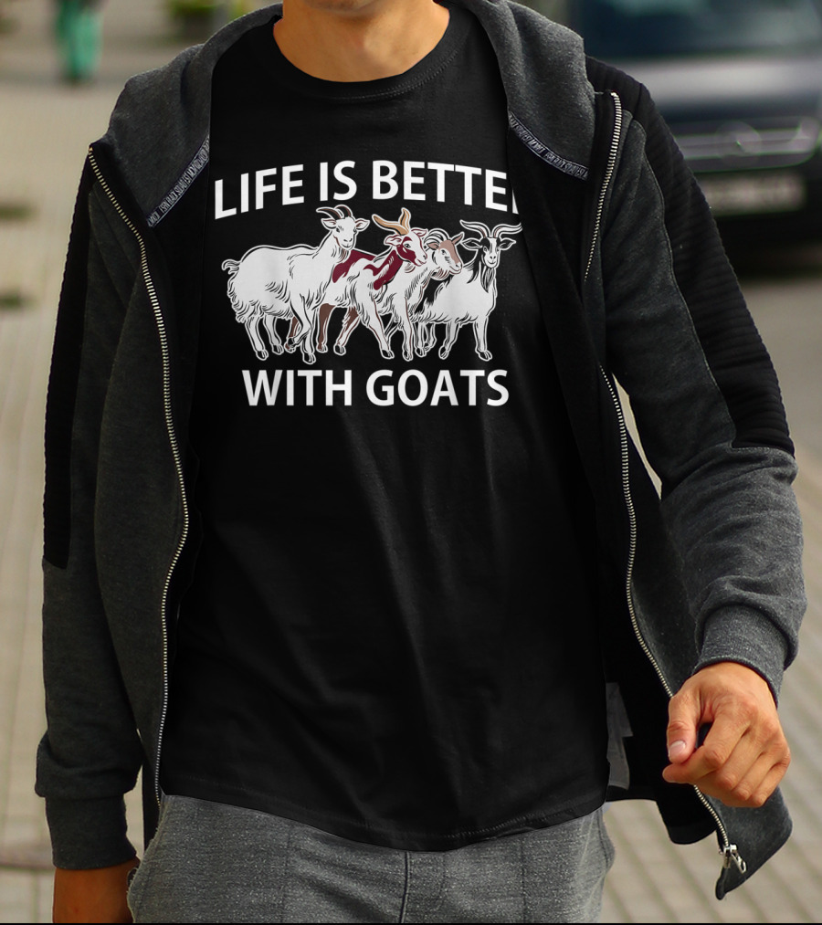 Life Is Better With Goats Vintage Themed T-Shirt