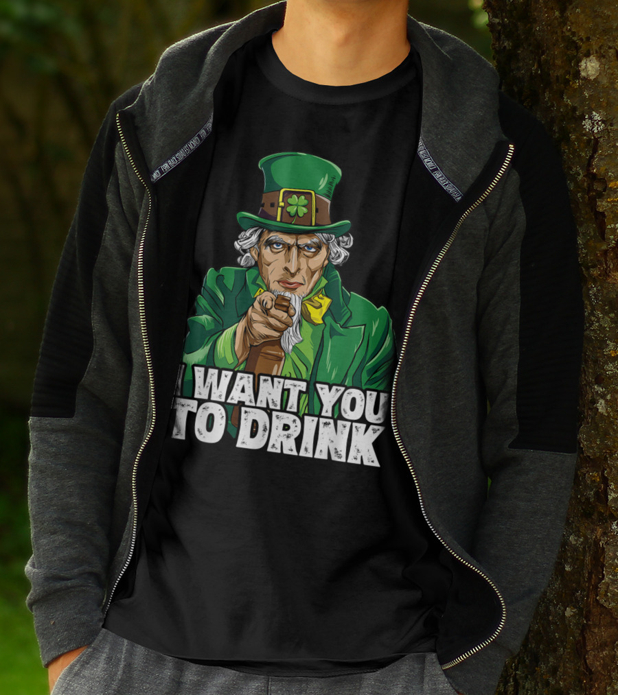 I Want You To Drink Uncle Sam St Patrick's Day Irish Costume T-Shirt