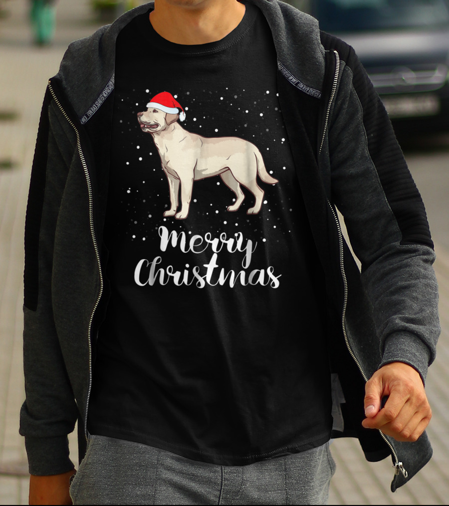 Merry Christmas Labrador Retriever Santa Hat T-Shirt