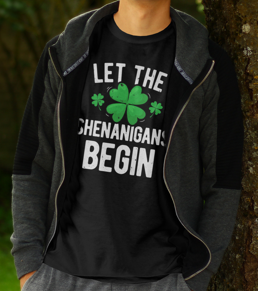 Let The Shenanigans Begin St Patricks Day Shamrock T-Shirt