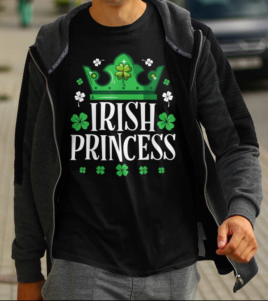 Irish Princess St Patricks Day Crown Shamrock T-Shirt