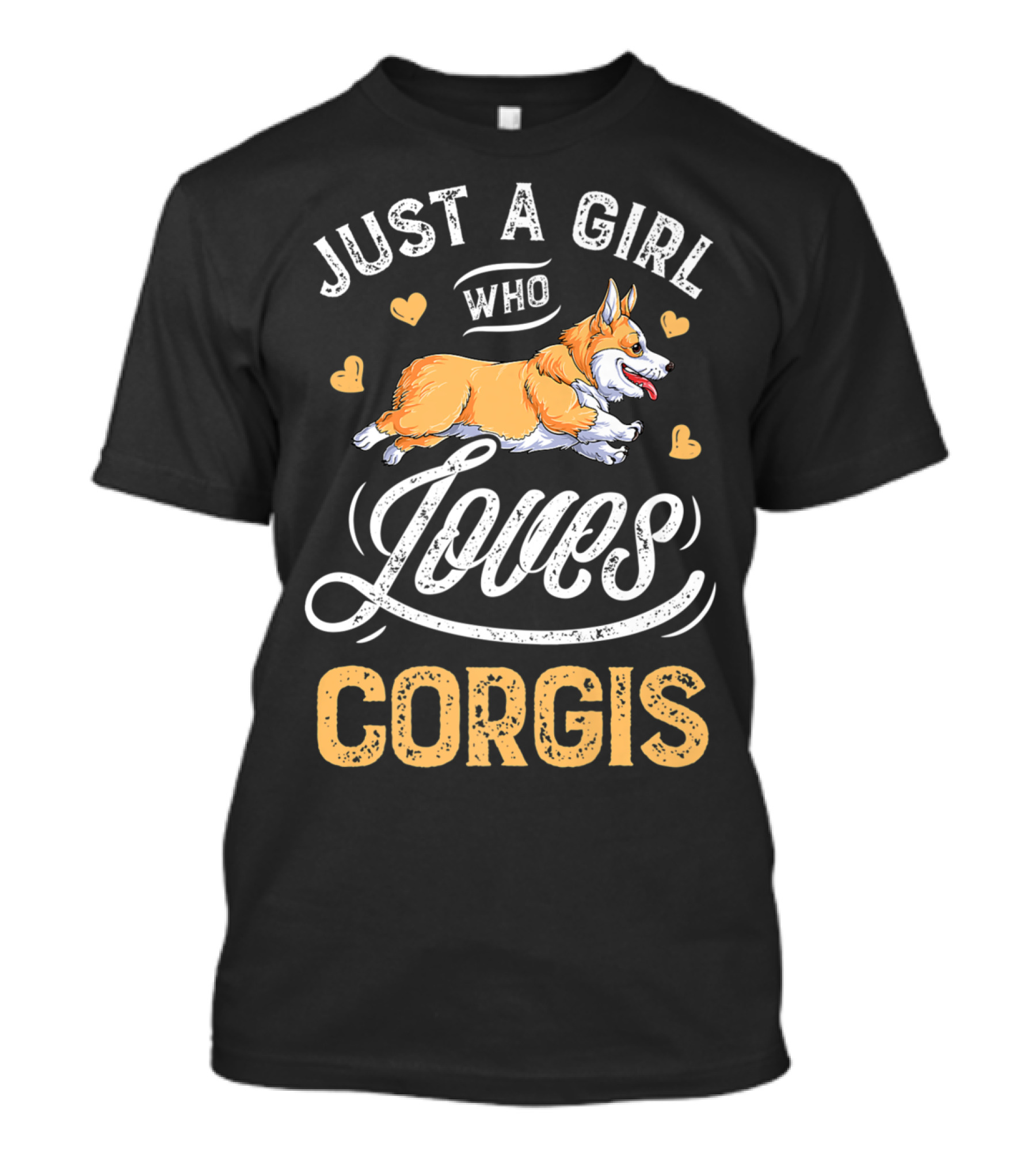 Just A Girl Who Loves Corgis Corgi Loves Hearts T-Shirt