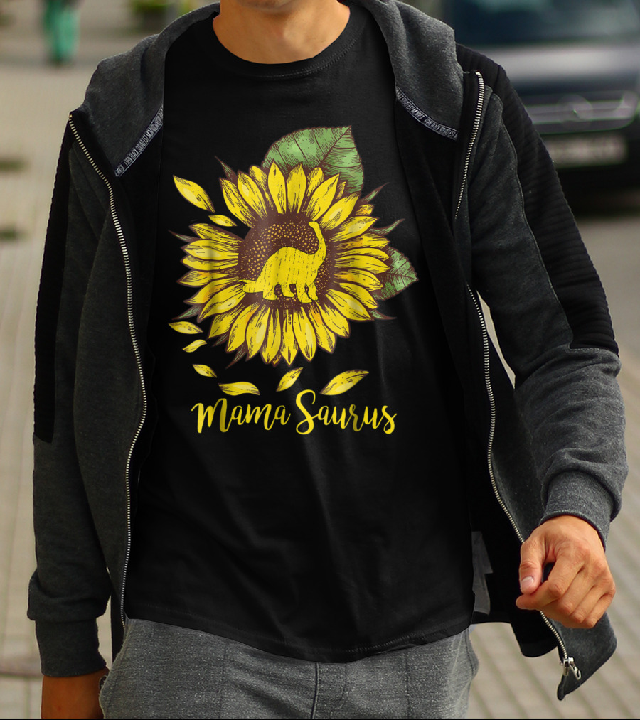 Mamasaurus Dinosaur Sunflower T-Shirt