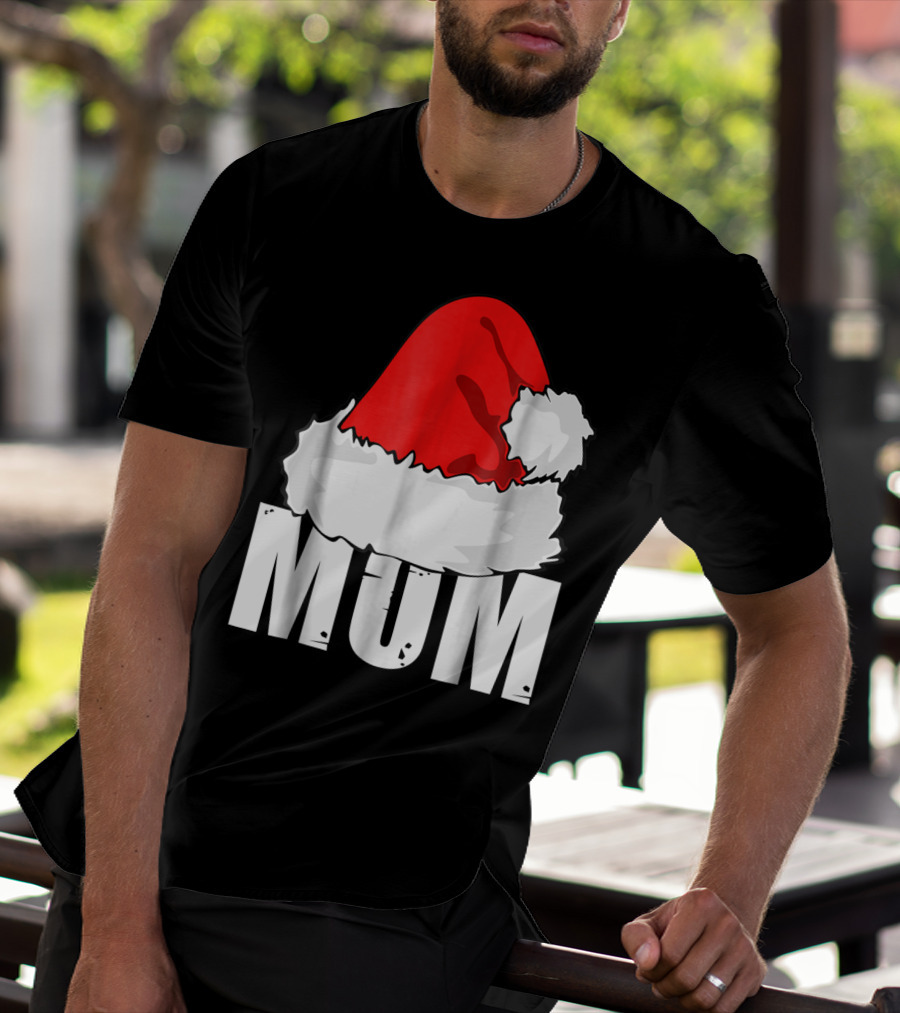 Mum Christmas Santa Hat Family Matching T-Shirt