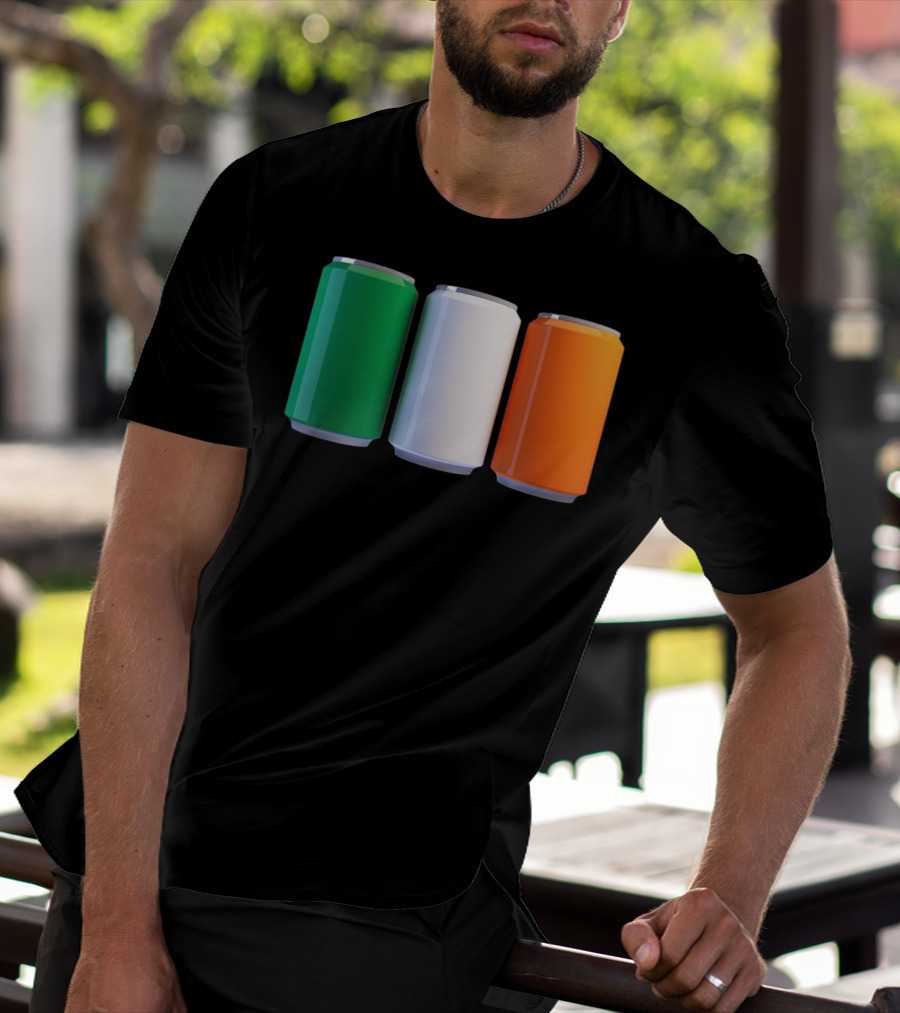 Irish Flag Beer Cans St Patrick's Day Ireland T-Shirt