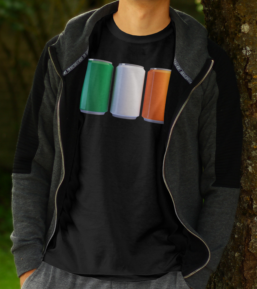 Irish Flag Beer Cans St Patrick's Day Ireland T-Shirt