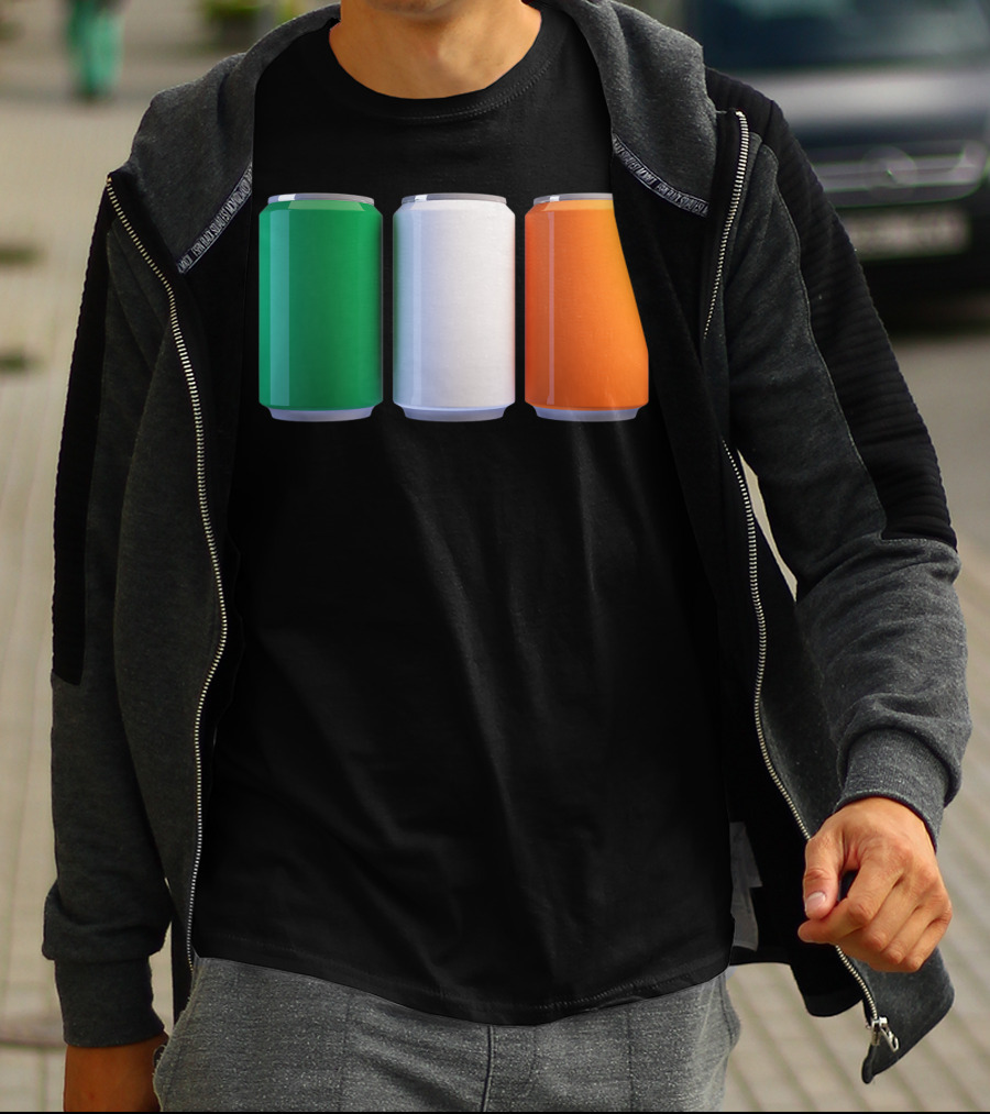 Irish Flag Beer Cans St Patrick's Day Ireland T-Shirt