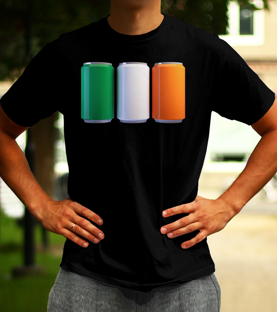 Irish Flag Beer Cans St Patrick's Day Ireland T-Shirt
