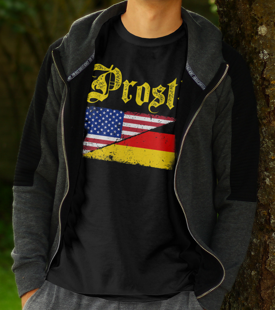 Prost German American Flag Oktoberfest T-Shirt