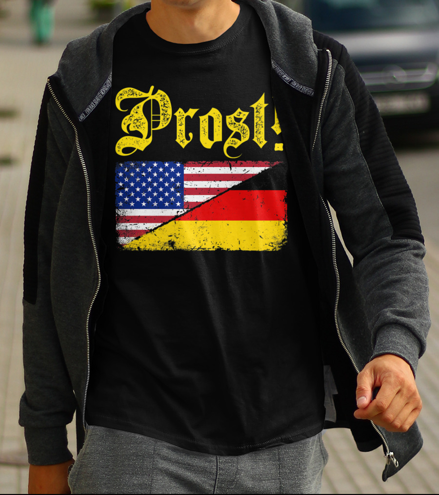 Prost German American Flag Oktoberfest T-Shirt