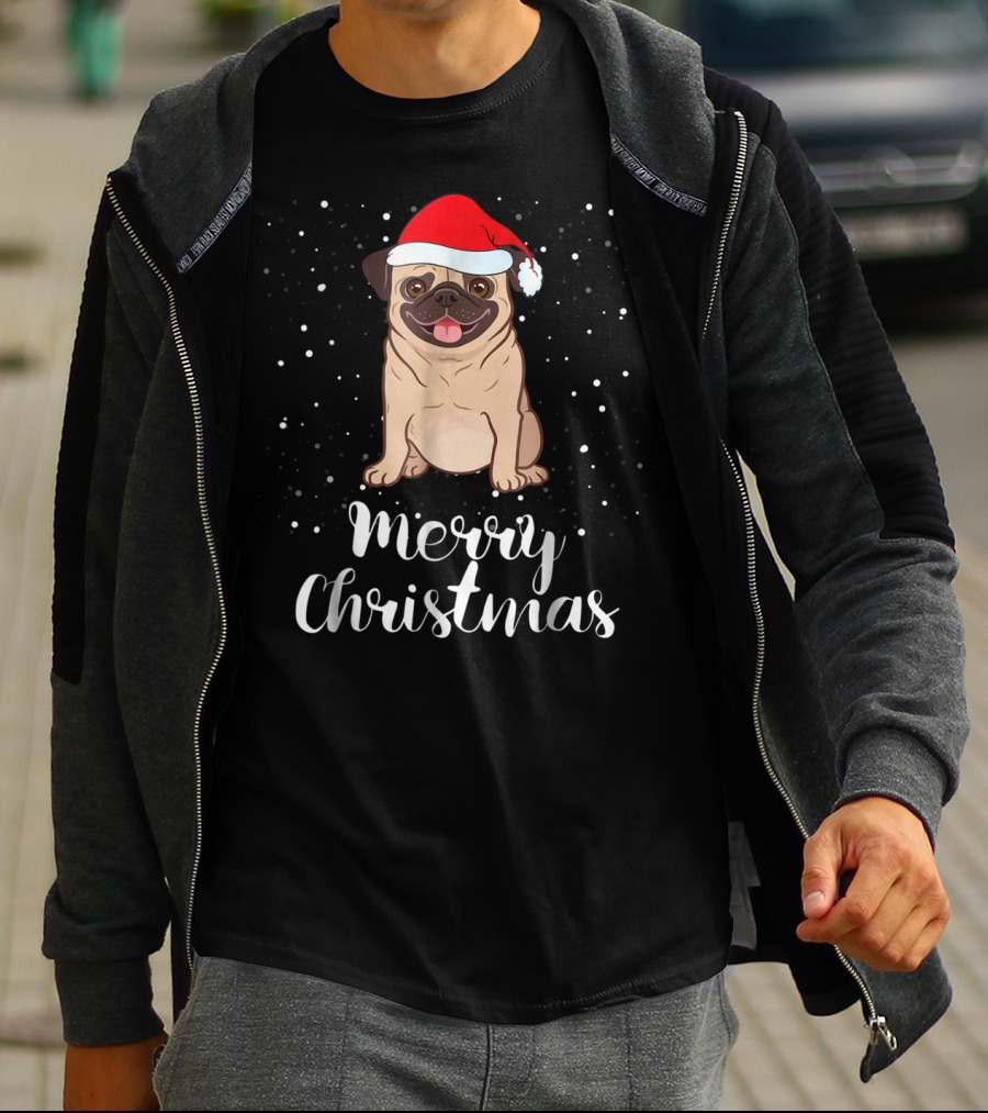 Merry Christmas Pug Funny Matching Family Group Holiday T-Shirt
