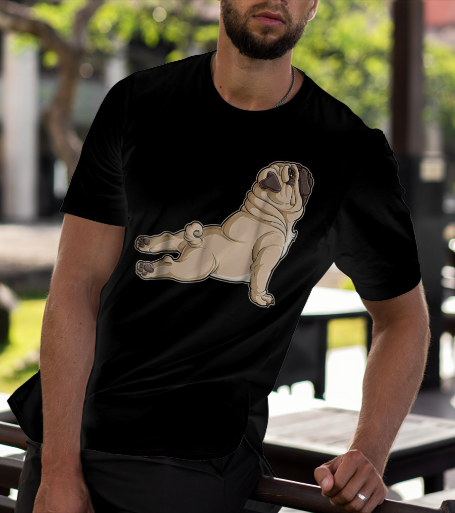 Pug Yoga Pose For Dog Lovers Puppy Funny T-Shirt
