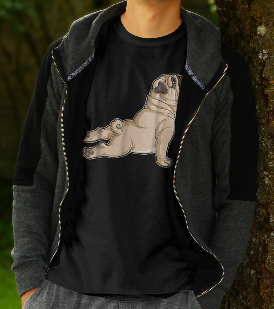 Pug Yoga Pose For Dog Lovers Puppy Funny T-Shirt