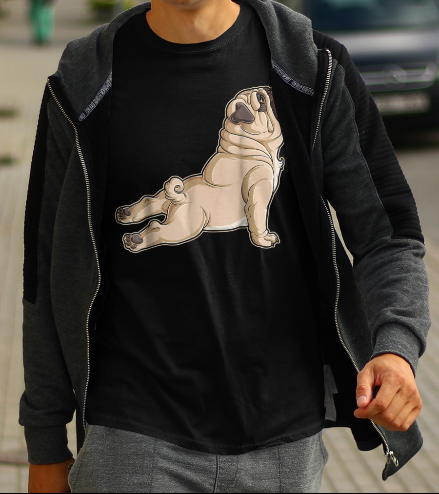 Pug Yoga Pose For Dog Lovers Puppy Funny T-Shirt