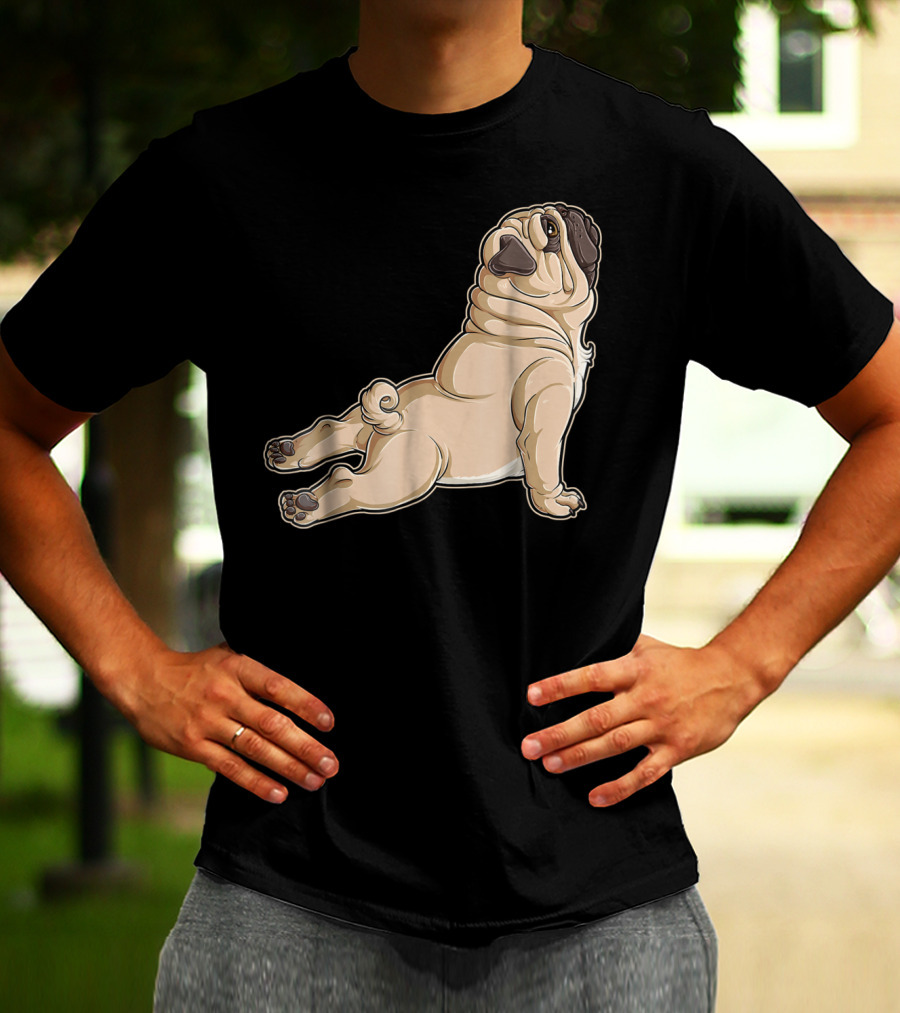 Pug Yoga Pose For Dog Lovers Puppy Funny T-Shirt