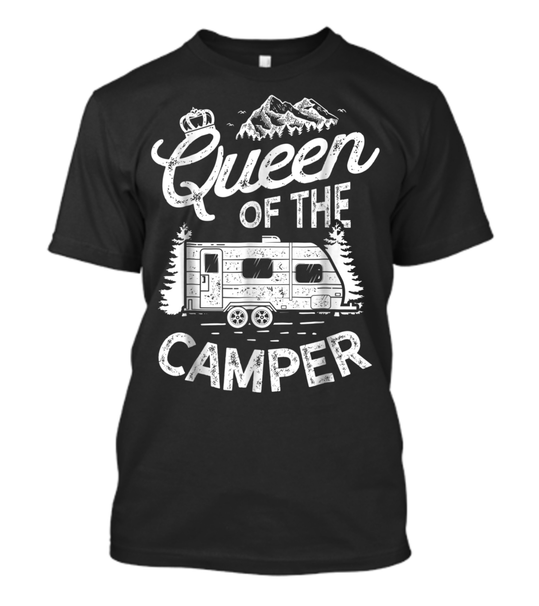 Queen Of The Camper Outdoor Camping Camper Mountain Adventure T-Shirt
