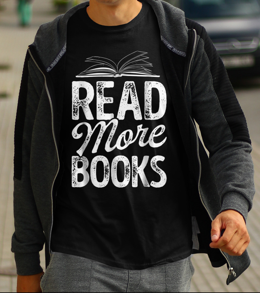 Read More Books Book Lovers Funny Reading Open Book T-Shirt
