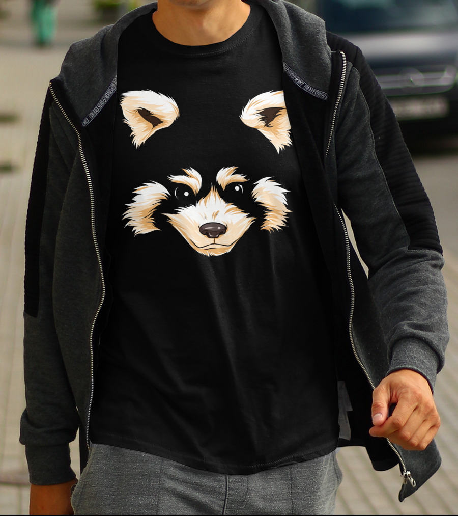 Red Panda Face Funny Pandas Halloween Costume T-Shirt