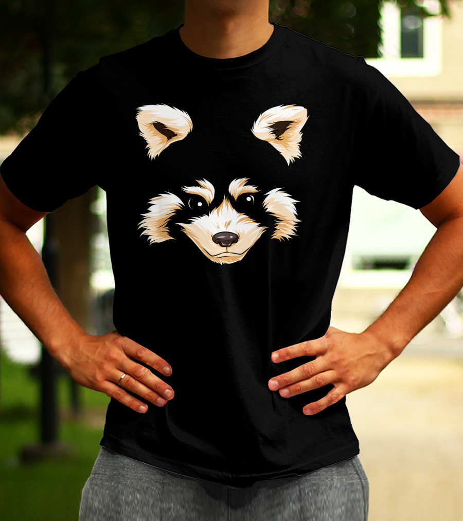 Red Panda Face Funny Pandas Halloween Costume T-Shirt