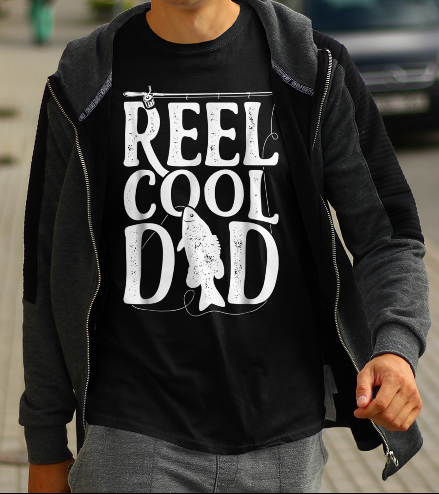 Reel Cool Dad Fishing Theme Dads Daddy T-Shirt