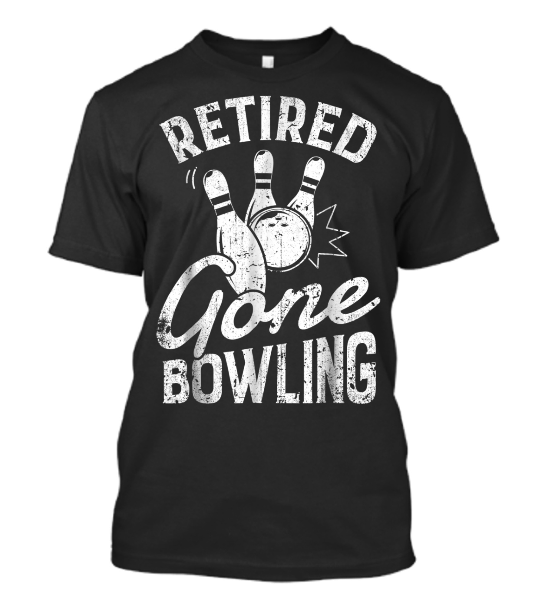 Retired Gone Bowling Bowler Pin Trio T-Shirt