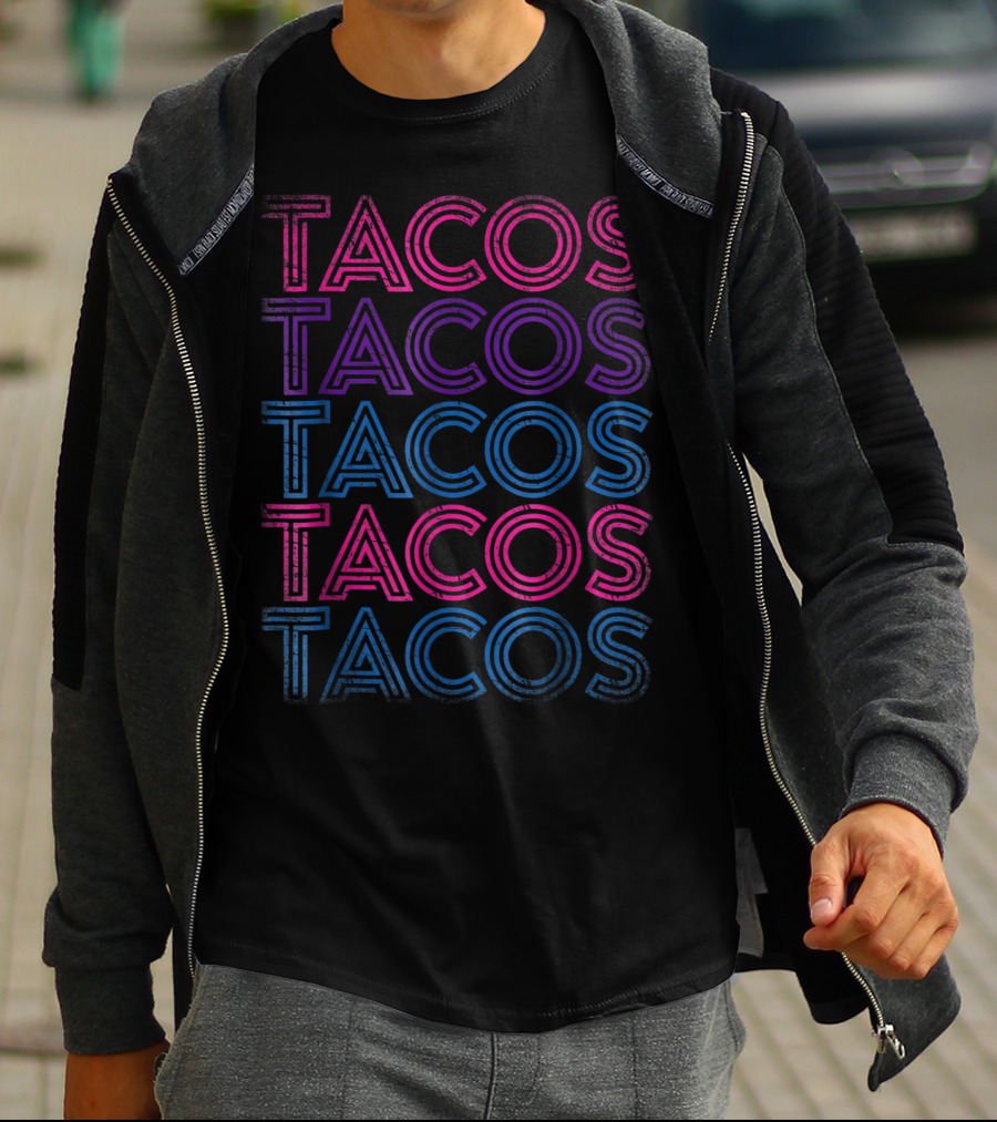 Tacos Tacos Tacos Tacos Tacos Retro Tacos Vintage Taco Tuesday Mexican T-Shirt