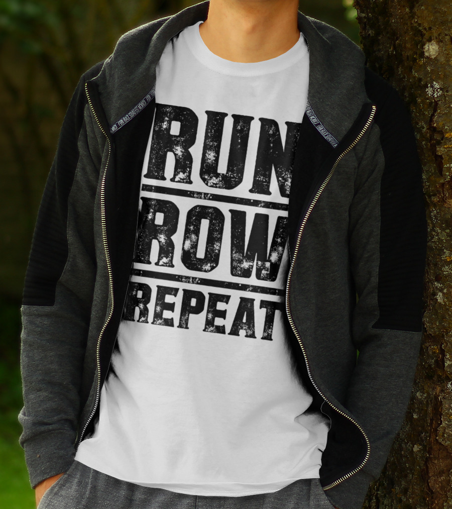 Run Row Repeat Fitness Gym Workout Routine Enthusiast RC T-Shirt