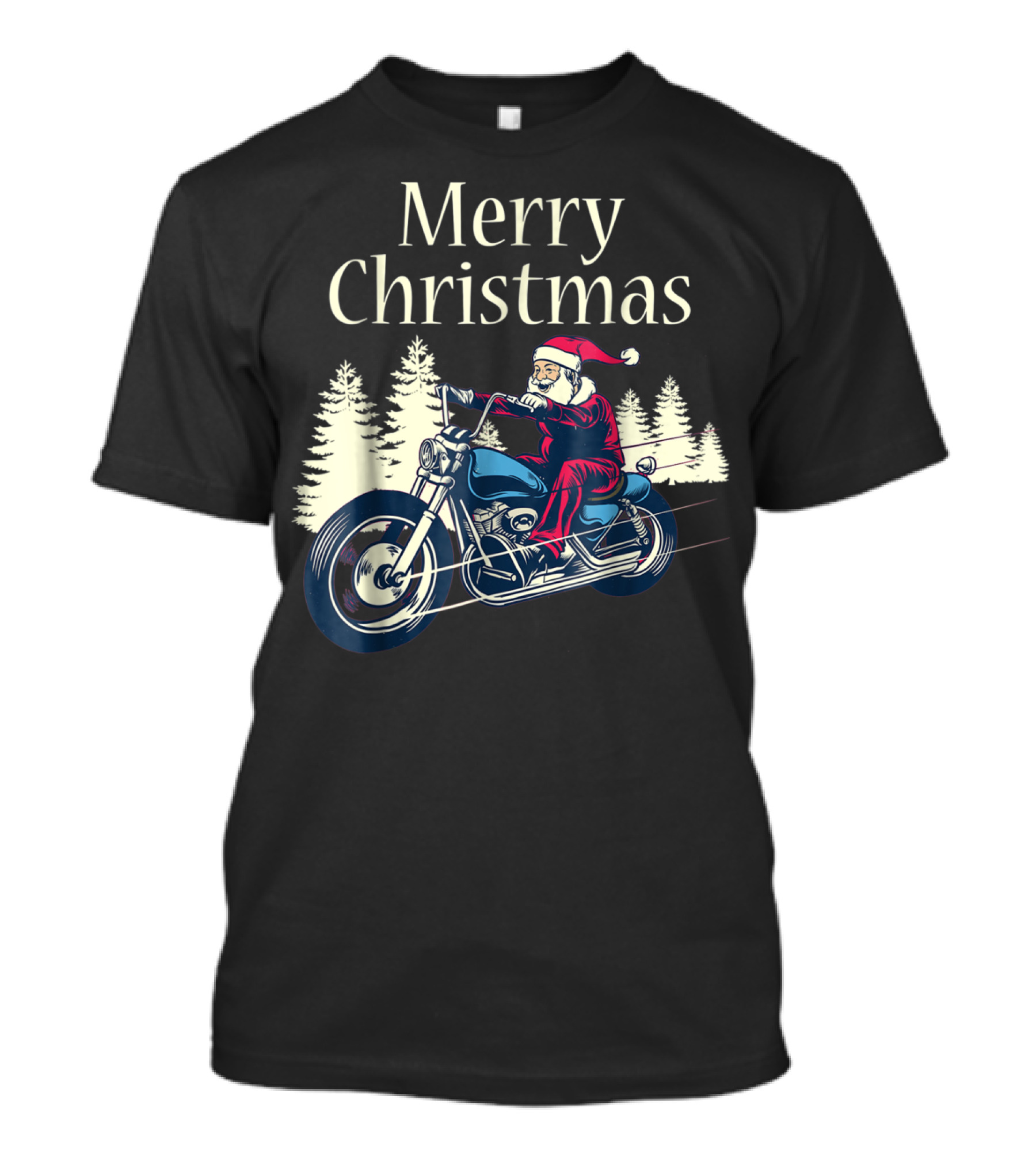 Merry Christmas Santa Claus Riding Motorcycle T-Shirt