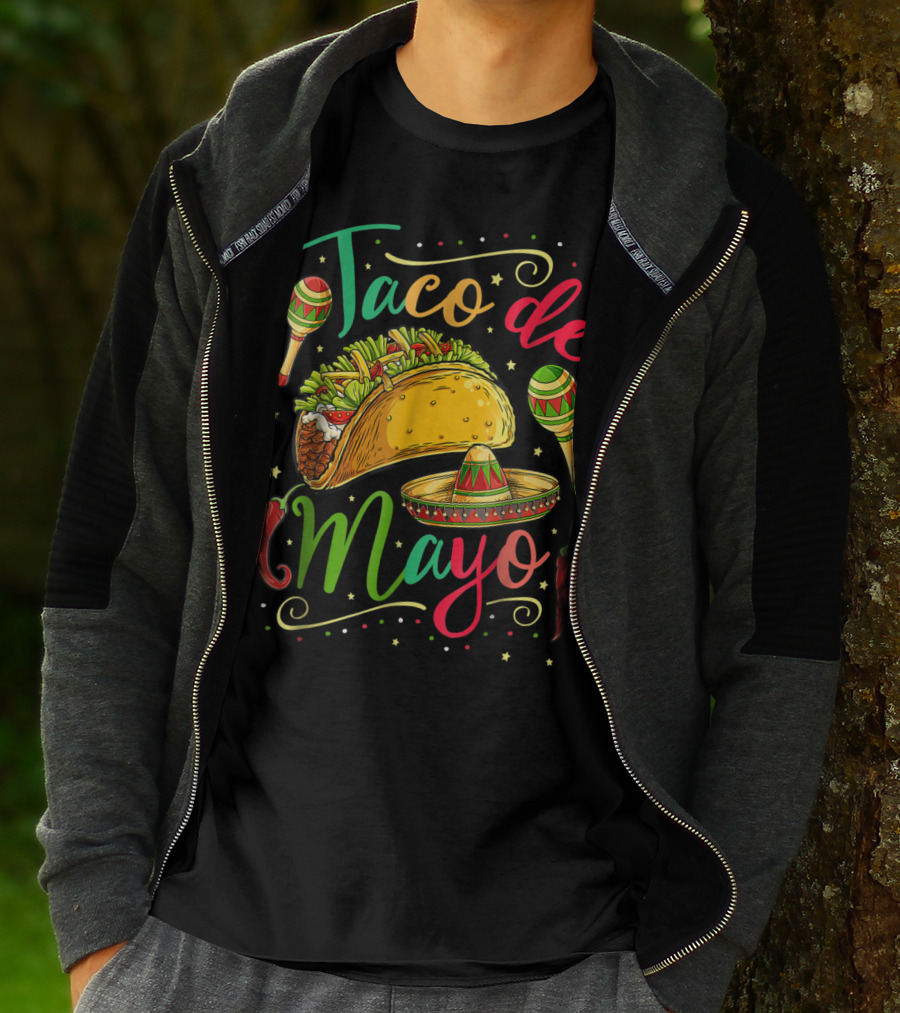 Taco De Mayo Cinco De Mayo Festive Maracas Sombrero Peppers T-Shirt