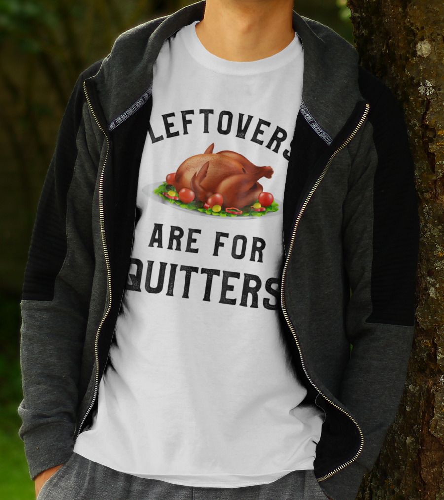 Thanksgiving Boys Leftovers Are For Quitters Turkey Plate T-Shirt