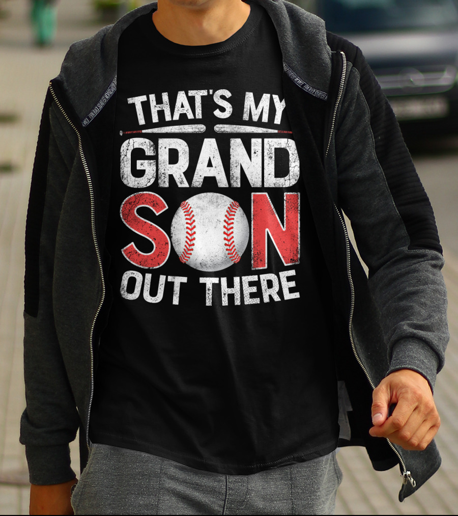 That's My Grandson Baseball Out There With Bat And Ball T-Shirt