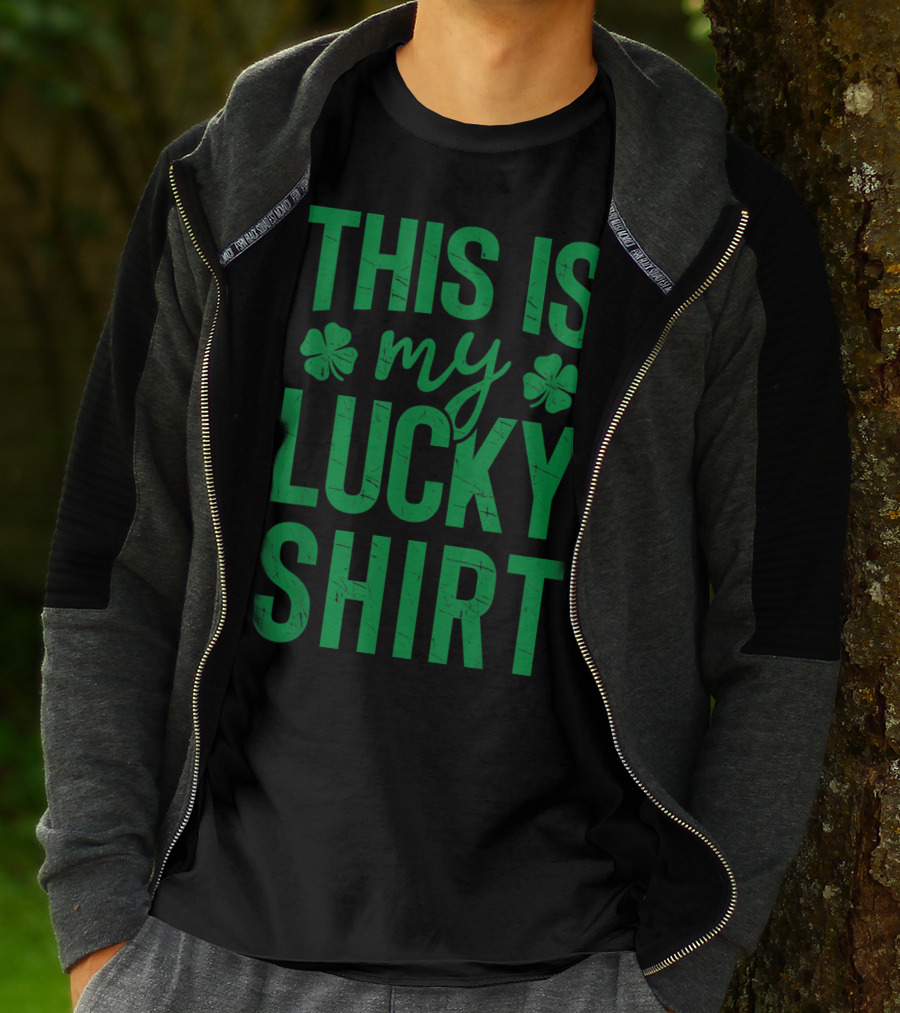 This Is My Lucky Shirt St Patricks Day Clover Women Men T-Shirt