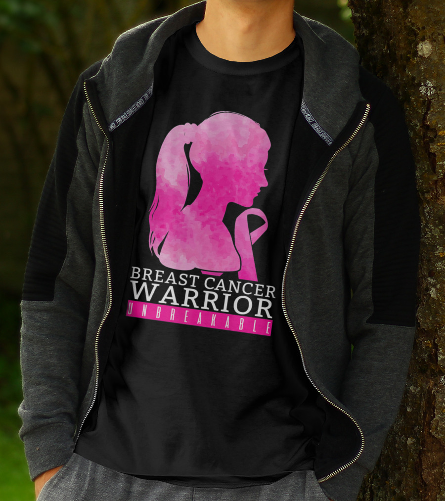 Breast Cancer Warrior Unbreakable Pink Ribbon T-Shirt