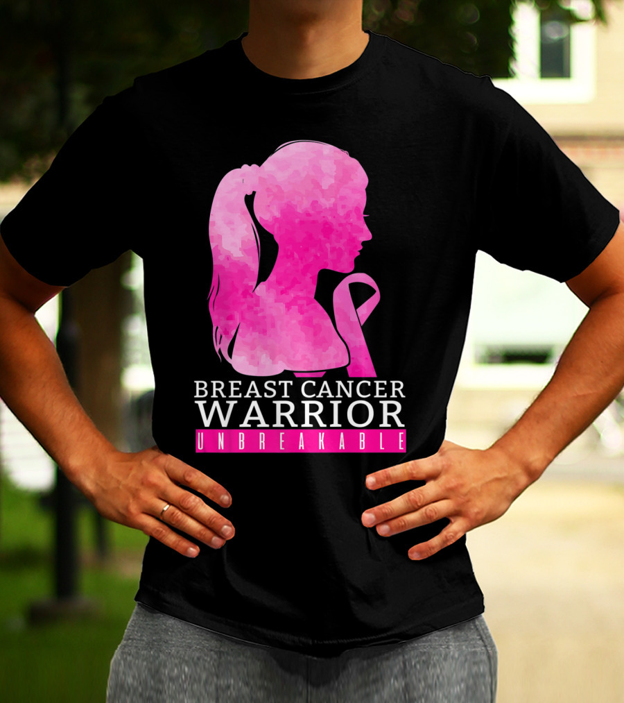 Breast Cancer Warrior Unbreakable Pink Ribbon T-Shirt