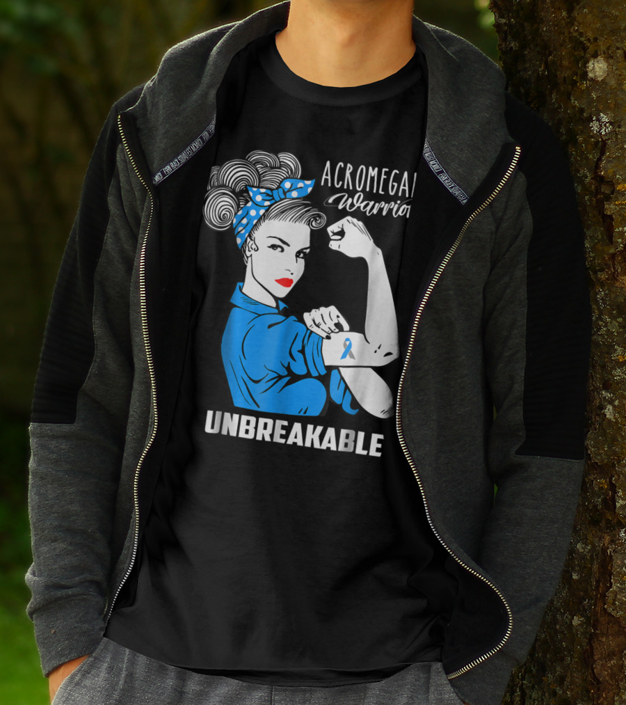 Acromegaly Warrior Unbreakable Rosie The Riveter T-Shirt