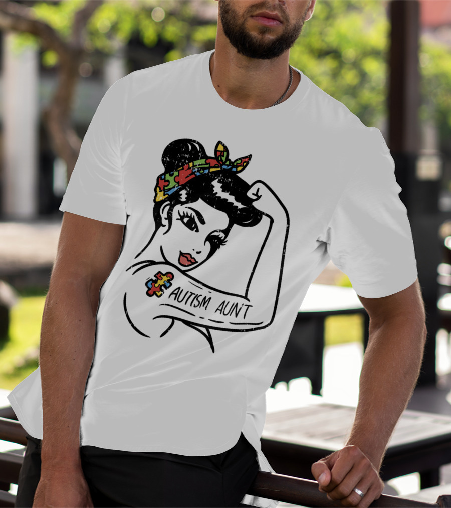 Autism Aunt Unbreakable Puzzle Piece Bandana Tattoo T-Shirt