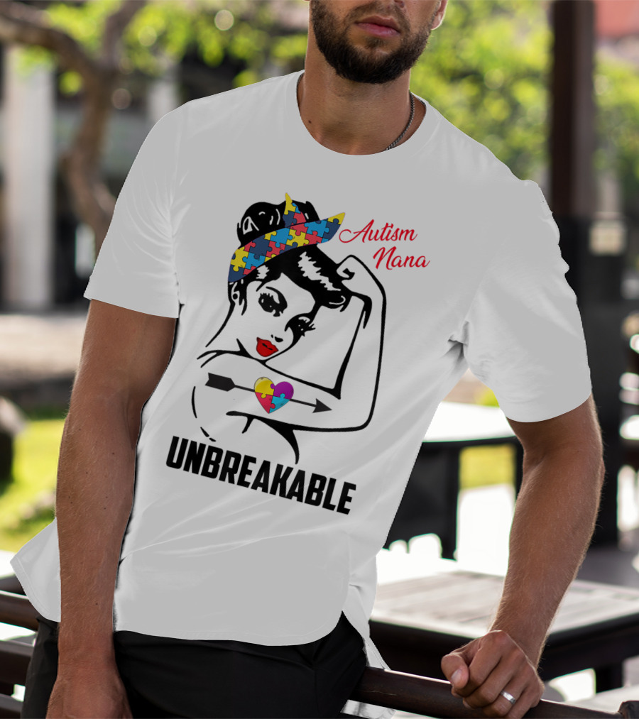 Autism Nana Unbreakable Puzzle Heart Bandana T-Shirt
