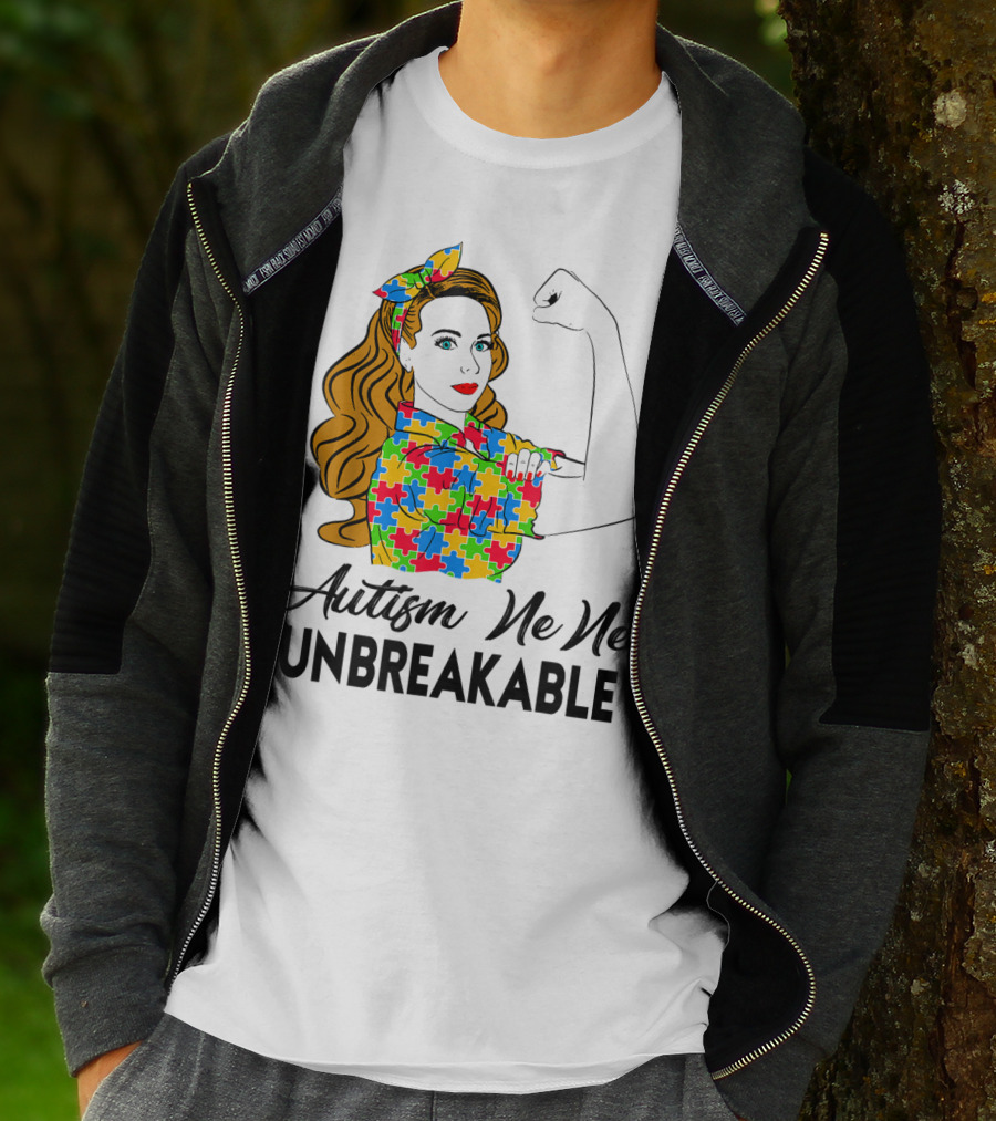 Autism Ne Ne Unbreakable Puzzle Piece Awareness T-Shirt