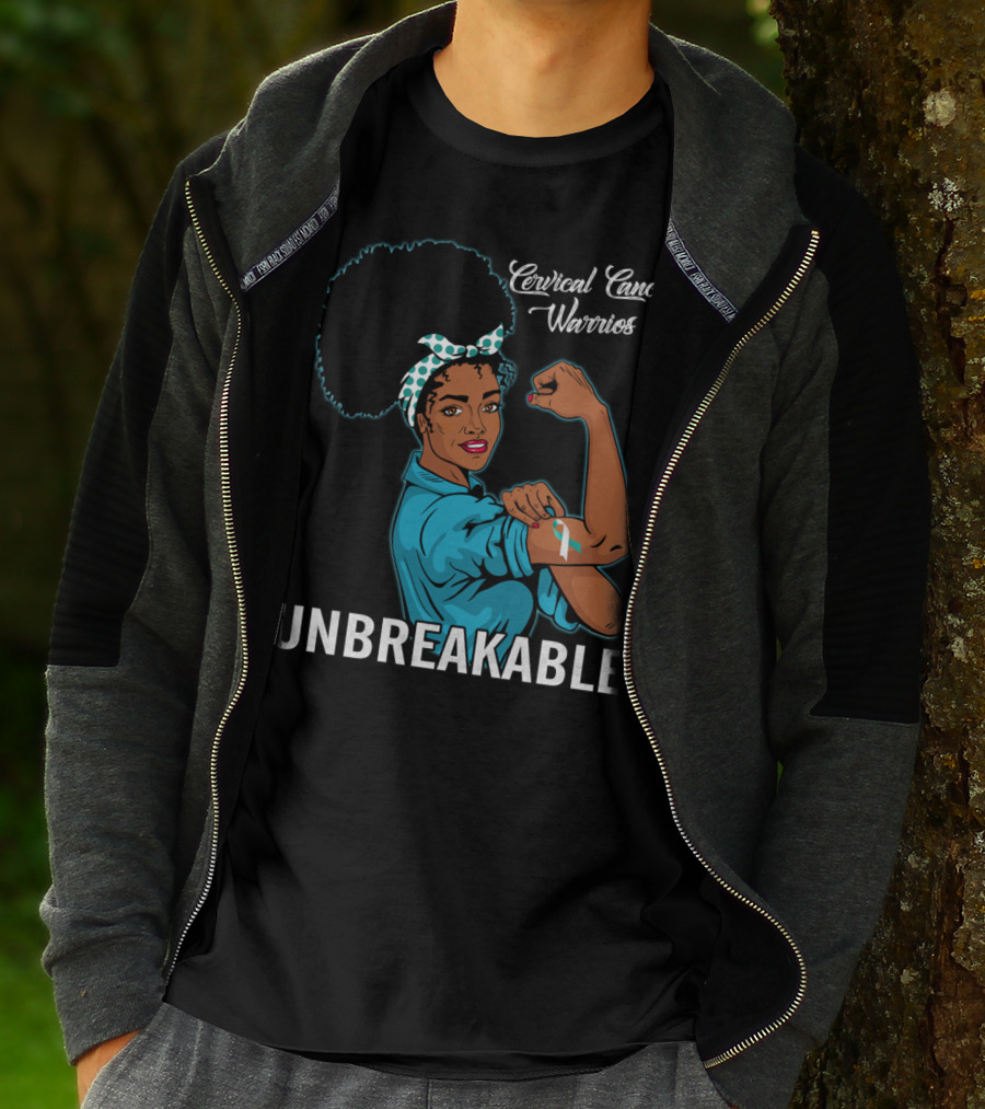 Unbreakable Black Women Cervical Cancer Warriors T-Shirt