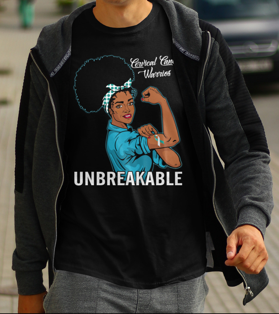 Unbreakable Black Women Cervical Cancer Warriors T-Shirt