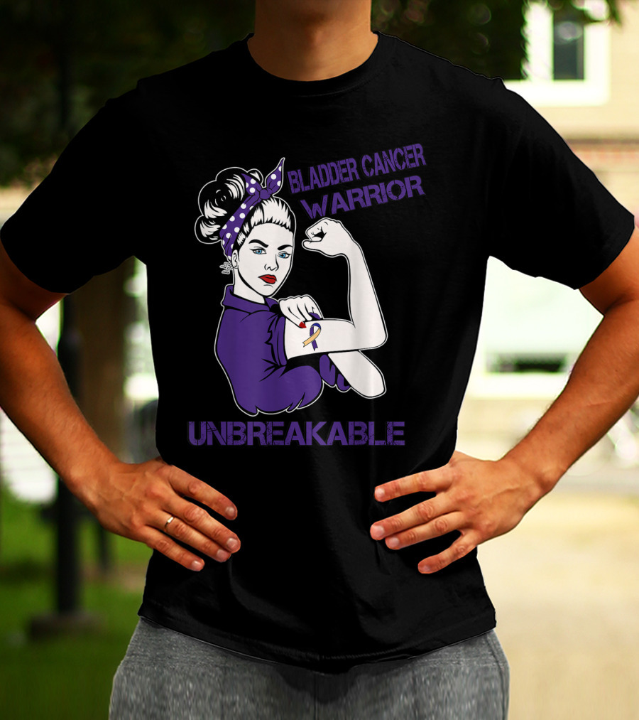Bladder Cancer Warrior Unbreakable Strong Woman T-Shirt