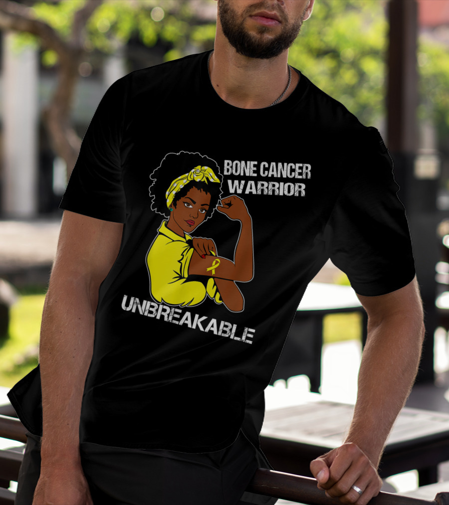 Bone Cancer Warrior Yellow Ribbon Unbreakable T-Shirt