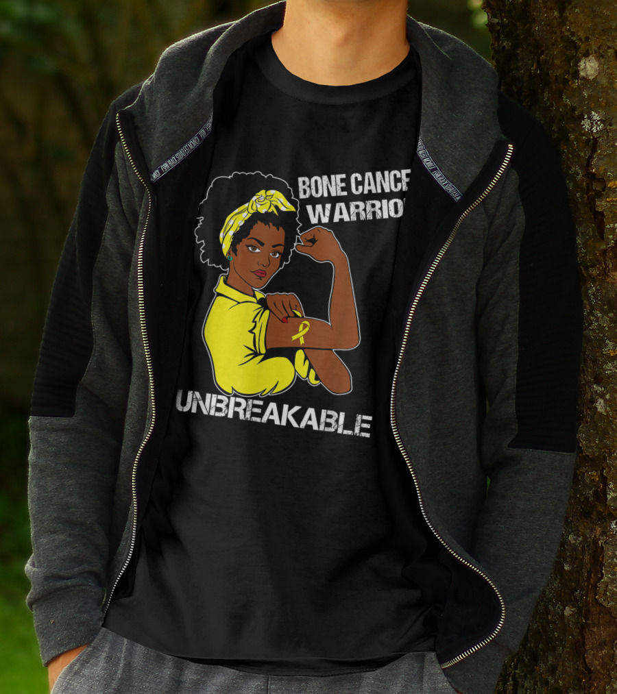 Bone Cancer Warrior Yellow Ribbon Unbreakable T-Shirt