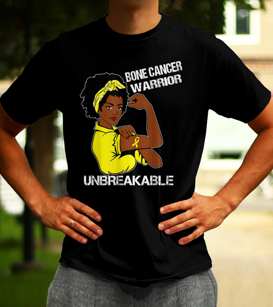 Bone Cancer Warrior Yellow Ribbon Unbreakable T-Shirt