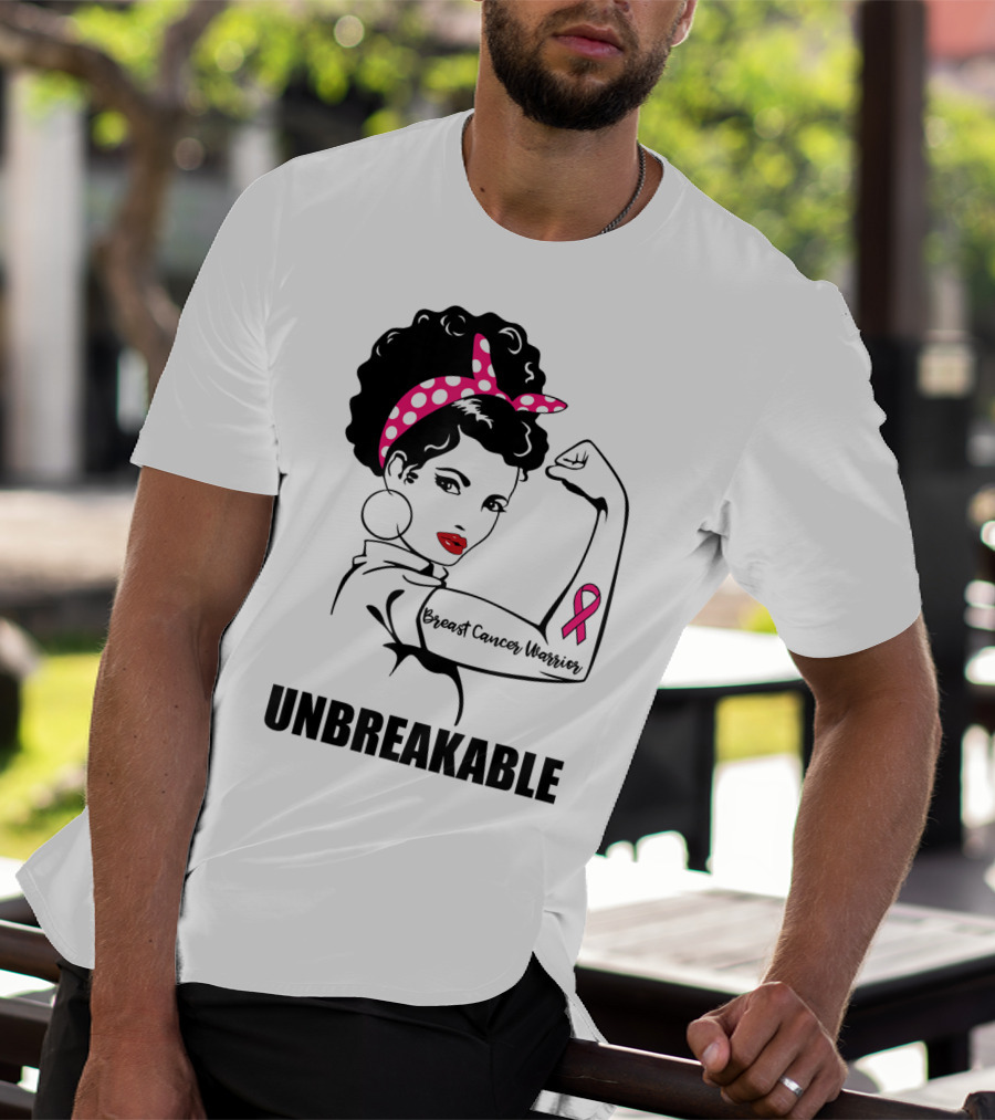 Breast Cancer Warrior Unbreakable Pink Ribbon Strength T-Shirt