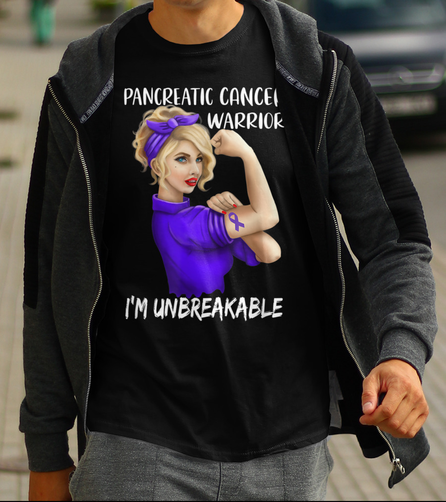 Pancreatic Cancer Warrior I'm Unbreakable T-Shirt