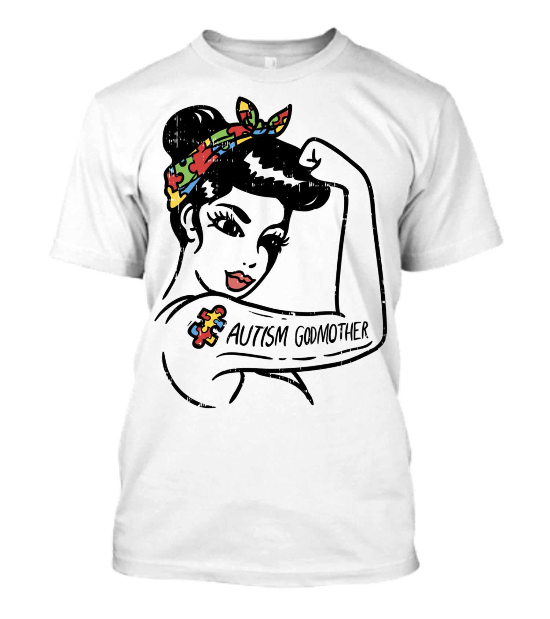 Autism Godmother Unbreakable Puzzle Piece Tattoo T-Shirt