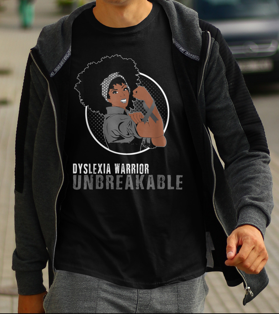 Dyslexia Warrior Unbreakable Black Girl Empowerment T-Shirt