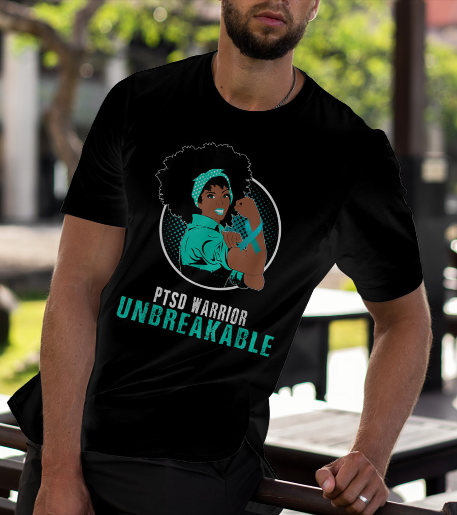 PTSD Warrior Unbreakable Black Girl Strength Empowerment T-Shirt