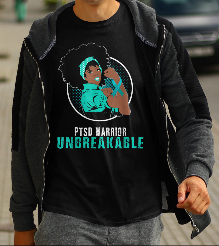 PTSD Warrior Unbreakable Black Girl Strength Empowerment T-Shirt